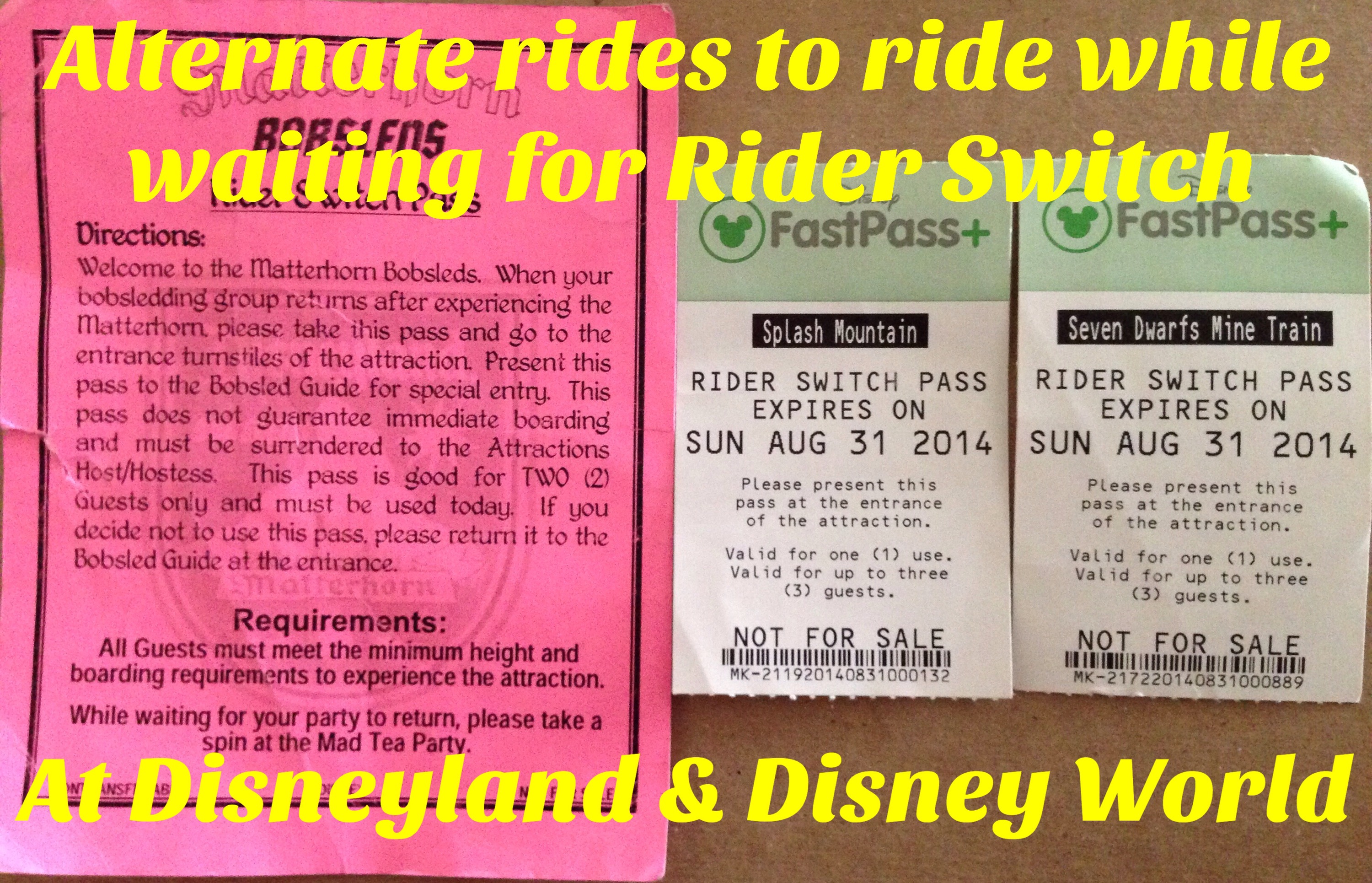 Alternate rides to ride while waiting for Rider Switch at Disneyland ...